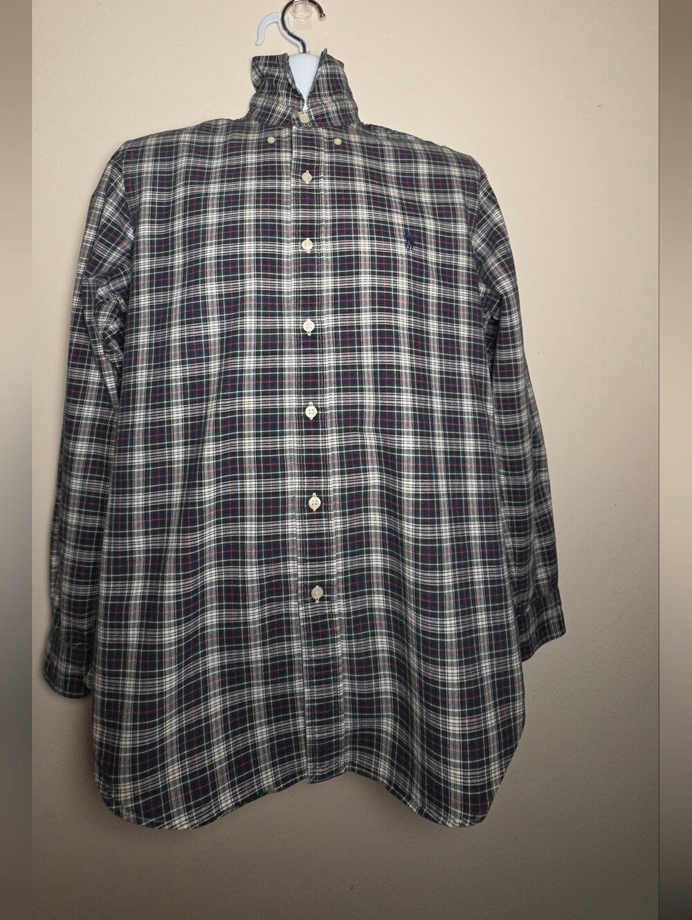 Polo by Ralph Lauren Men’s Black & White Plaid Button-Down Shirt